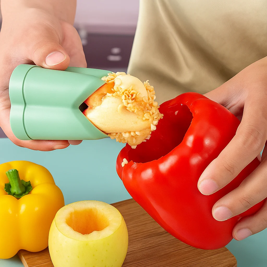 Vaciador 2 en 1 para frutas y pimientos